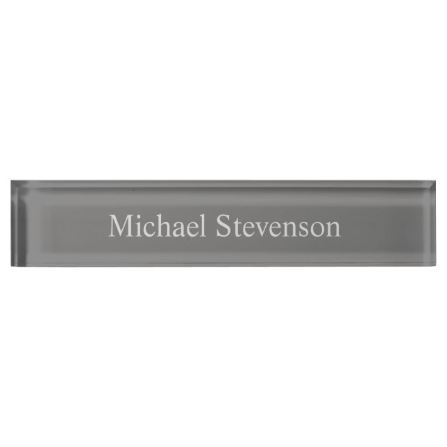 Minimalist Grey Modern Plain Nameplate (Front)