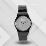 Minimalist Grey Monogram Watch<br><div class="desc">This Minimalistic Stylish Monogram design is perfect for those who like simple sleek design. 
Easily customisable to include your initials and name.</div>