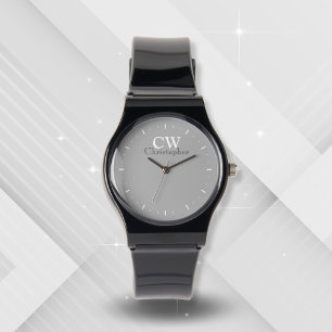 Minimalist Grey Monogram Watch