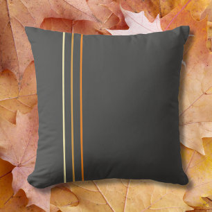 Minimalist Grey Orange Autumnal Throw Pillow