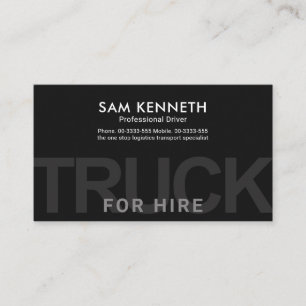Minimalist Grey Oversize Truck Signage Business Card
