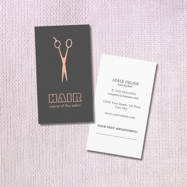 Minimalist Grey Pale Pink Appointment Hairstylist (Creator Uploaded)