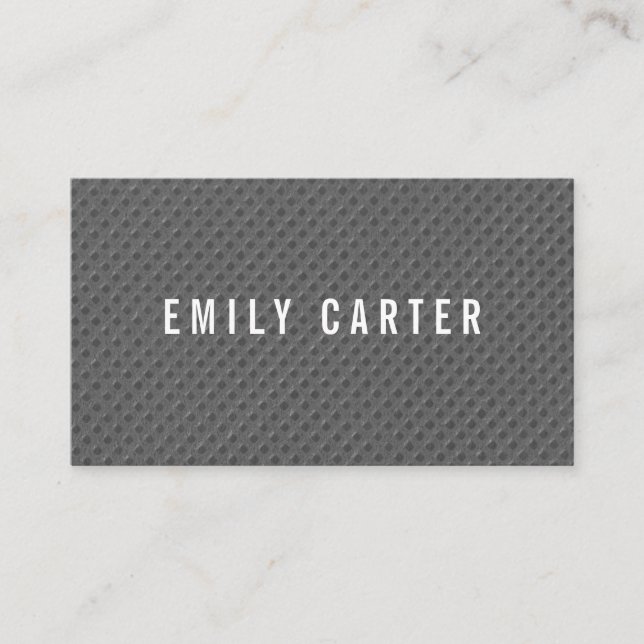 Minimalist Grey Pattern Business Card (Front)