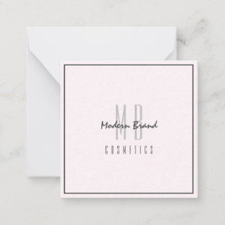 Minimalist Grey Pink Chic Business Thank You Card