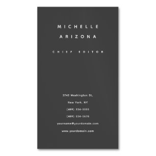 Minimalist Grey Professional Modern Magnetic Business Card
