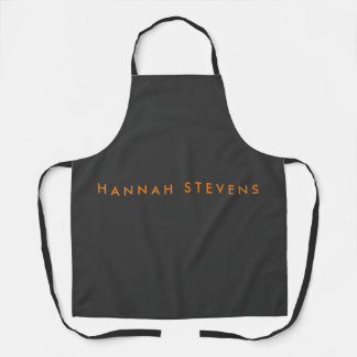 Minimalist Grey Professional Modern Your Name Apron