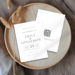 Minimalist Grey Text Wedding Save The Date Card