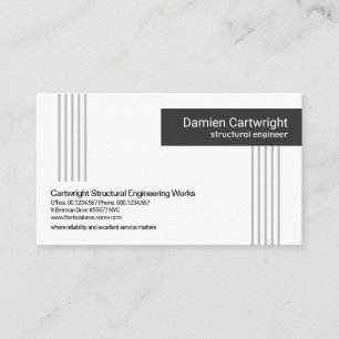 Minimalist Grey Vertical Lines Structural Engineer Business Card