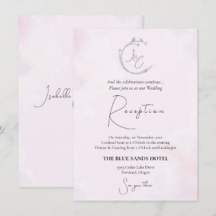 Minimalist Grey Watercolor Birds Branch Wreath Enclosure Card