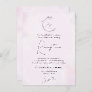 Minimalist Grey Watercolor Birds Branch Wreath Enclosure Card