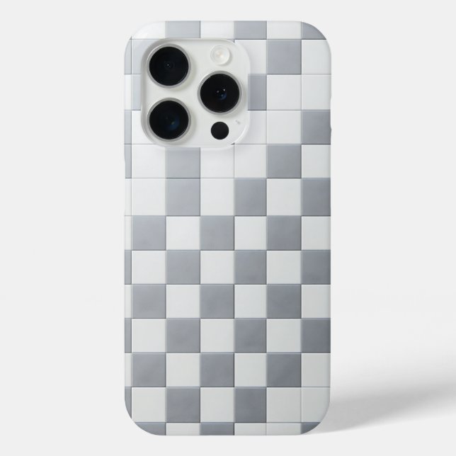 Minimalist Grey &White Chequered Phone Case Modern (Back)