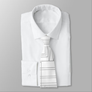 Minimalist Grey & White Geometric Style Gents Tie