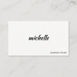 Minimalist Grey White with Cursive Text Business Card