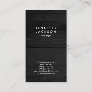 Minimalist Grey Wood Modern Plain Professional Business Card