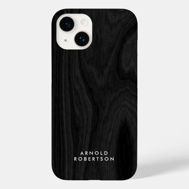 Minimalist Grey Wooden Pattern Stylish Elegant Case-Mate iPhone Case (Back)