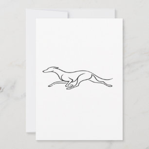 Minimalist Greyhound Single Line Art Flat Greeting Thank You Card