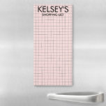 MINIMALIST GRID Meal Plan Grocery Shopping List Magnetic Notepad<br><div class="desc">Make your shopping lists in style with this customisable grocery shopping or meal planning notepad. Add custom text to suit your needs. Hand drawn lines make a fun grid and make it easy to write on the list but you can delete them if you like. Check my shop for more!...</div>