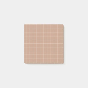 Minimalist Grid Post-it® Notes in Earth Tones