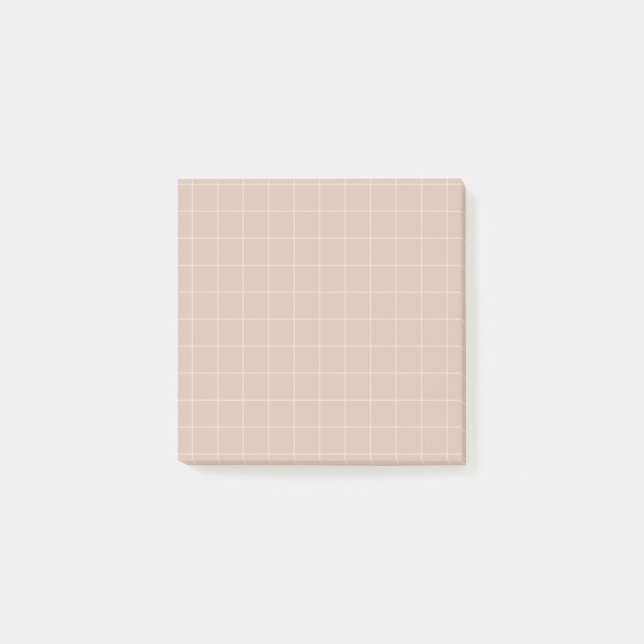 Minimalist Grid Post-it® Notes in Sandstone Tones (Front)