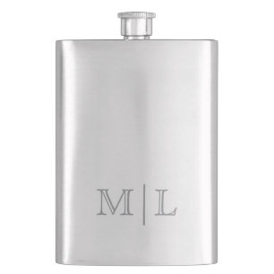 Minimalist Groomsman Gift Monogrammed Hip Flask