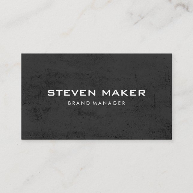 Minimalist Grunge Slate Grey Business Card (Front)