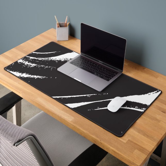 Minimalist Grungy Paint Stroke Desk Mat | Dark  (Office 2)