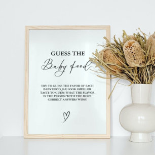 Minimalist Guess The Baby Food Baby Shower Game  Poster