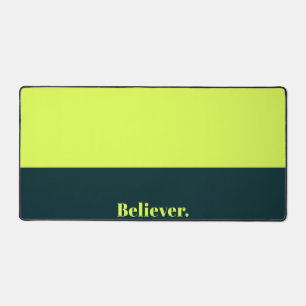 Minimalist Gun Metal Neon Two-Tone Desk Mat