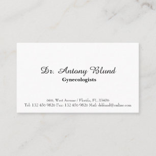 Minimalist Gynaecologist Business Card