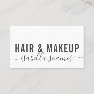 Minimalist Hair Makeup Script Signature Business Card