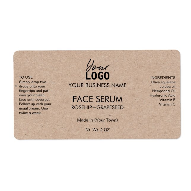 Minimalist Hair Or Face Serum Label (Front)