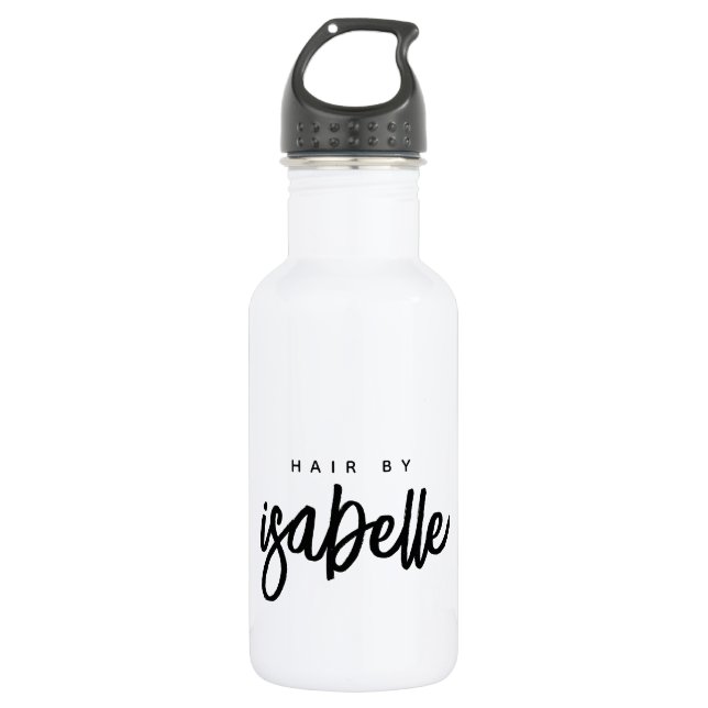 Minimalist Hair Stylist Black Brush Script White 532 Ml Water Bottle (Front)