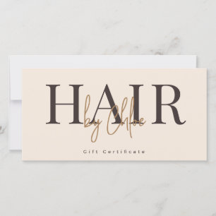 Minimalist Hair Stylist Gift Certificate