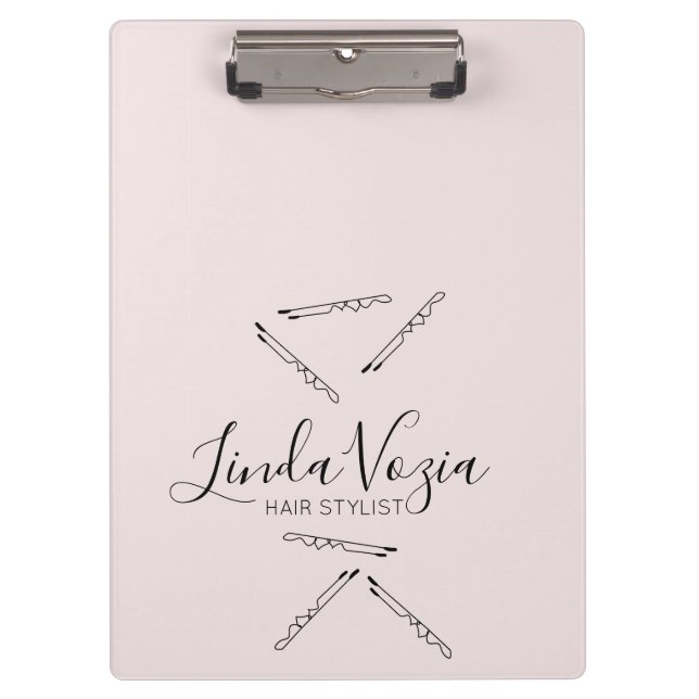 Minimalist Hair Stylist Line Art Hair  Clipboard (Front)