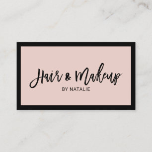 Minimalist Hair Stylist Makeup Artist Blush Pink Business Card