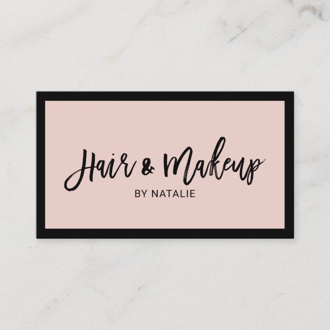 Minimalist Hair Stylist Makeup Artist Blush Pink Business Card (Front)