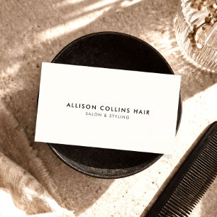 Minimalist Hair Stylist Salon Modern Business Card