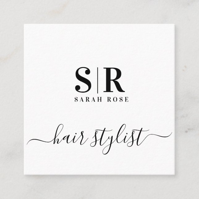 Minimalist Hairdresser Professional Business Calling Card (Front)