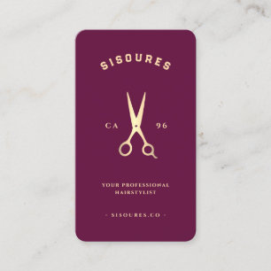 Minimalist Hairstylist Barbershop Scissors Business Card