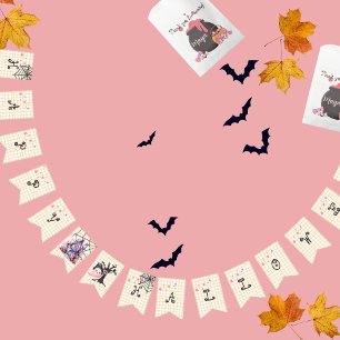 Minimalist halloween cute yellow pink  bunting 
