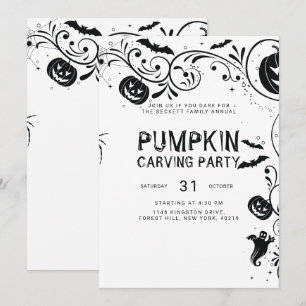 Minimalist halloween holiday invitation