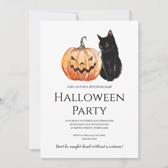 Minimalist Halloween Party Invitation (Front)