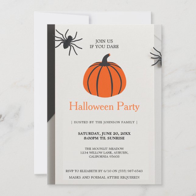 Minimalist Halloween Party Invitation (Front)