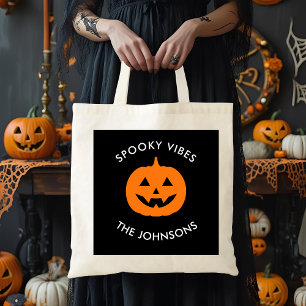 Minimalist Halloween – Personalised Family Name Tote Bag