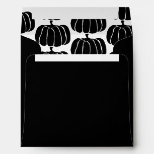 Minimalist Halloween Pumpkin Black & White Square Envelope