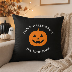 Minimalist Halloween Pumpkin – Personalised Family Cushion