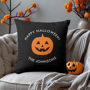 Minimalist Halloween Pumpkin – Personalised Family Cushion