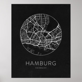 Minimalist Hamburg City Map Poster