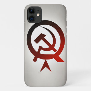 Minimalist Hammer and Sickle - Black & White iPhone 11 Case