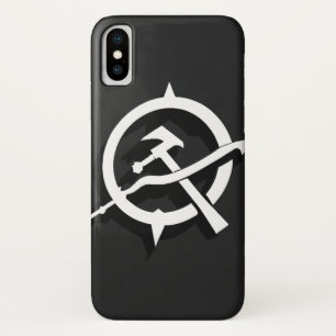 Minimalist Hammer and Sickle - Black & White iPhone X Case